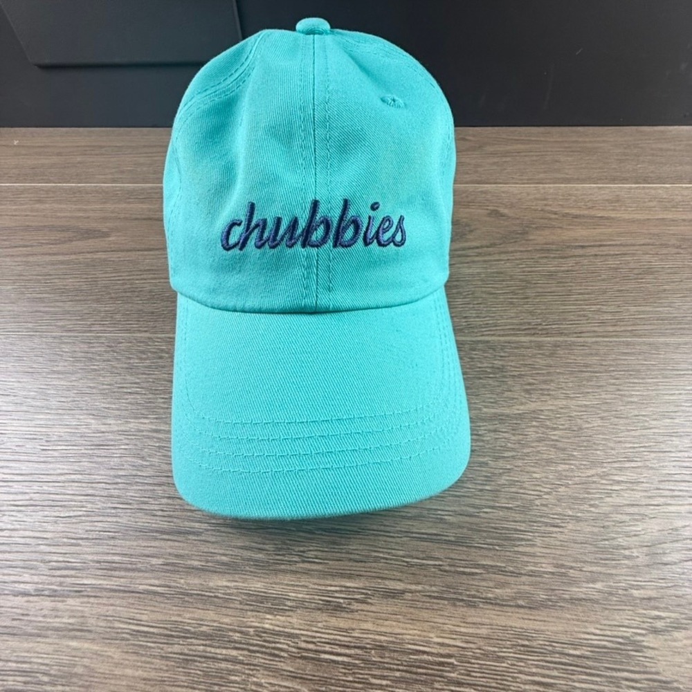 Chubbies Mens Teal Blue Embroidered Logo Cotton Adjustable Dad Hat Baseball Cap